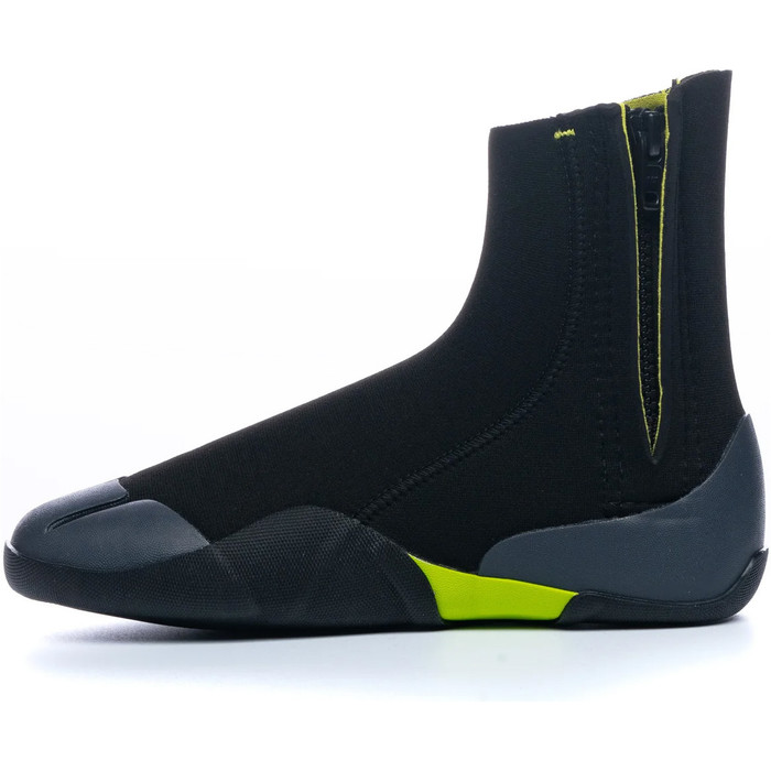 2024 C-Skins Junior Legend 5mm Zipped Round Toe Wetsuit Boots C-BOLE5JZ - Black / Flash Green / Charcoal